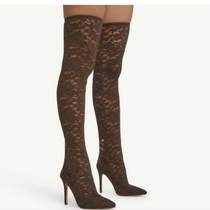 Ego Size 9 Thigh High Over The Knee Heels Lace Boots New